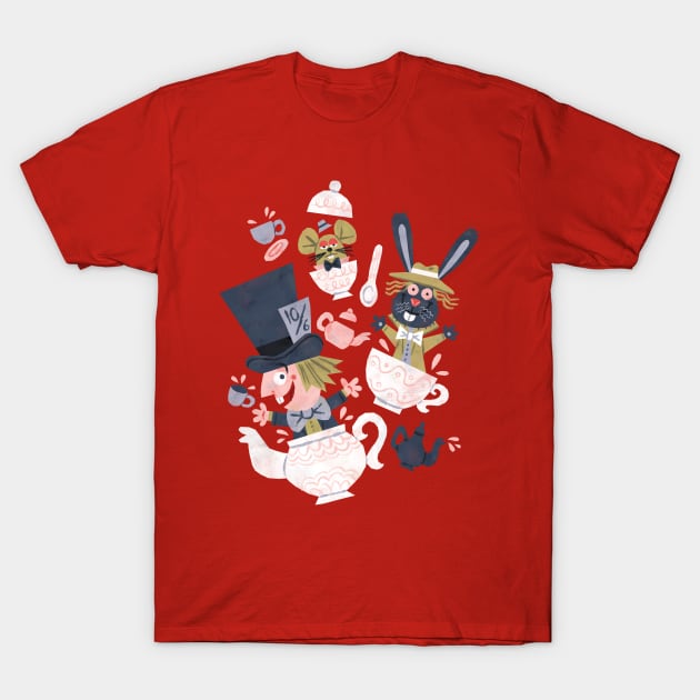 Mad Hatter's Tea Party - Alice in Wonderland T-Shirt by WanderingBert
